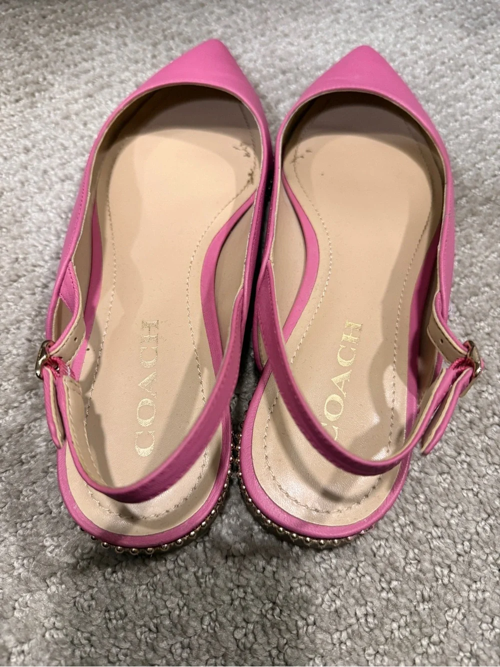 Coach Pink Leather Slingback Flats - Picture 11 of 11